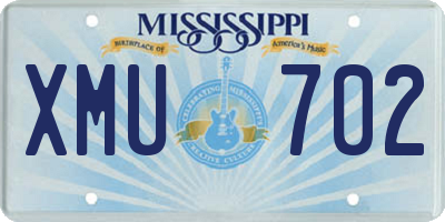 MS license plate XMU702