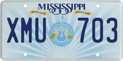 MS license plate XMU703