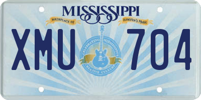 MS license plate XMU704