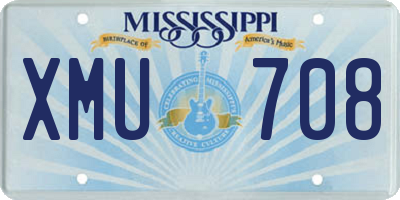 MS license plate XMU708