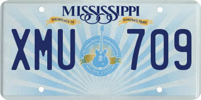 MS license plate XMU709