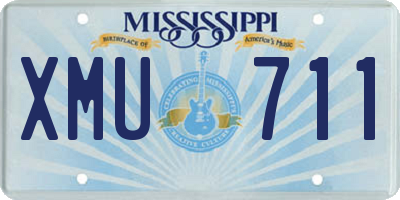 MS license plate XMU711