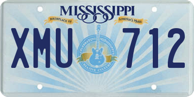 MS license plate XMU712