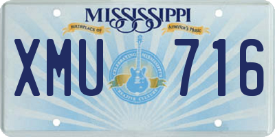 MS license plate XMU716