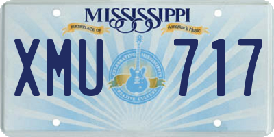 MS license plate XMU717