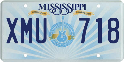 MS license plate XMU718
