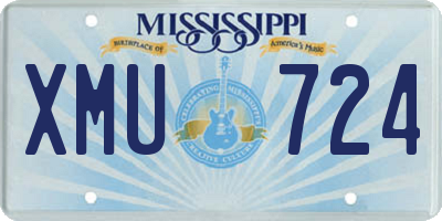 MS license plate XMU724