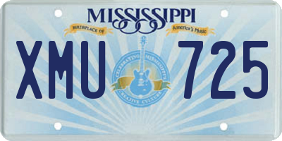 MS license plate XMU725