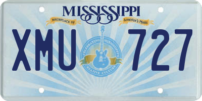 MS license plate XMU727