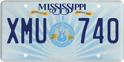 MS license plate XMU740