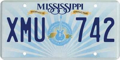 MS license plate XMU742