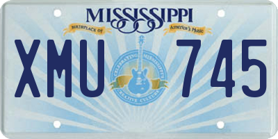 MS license plate XMU745