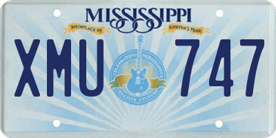 MS license plate XMU747