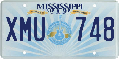 MS license plate XMU748