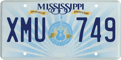 MS license plate XMU749