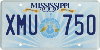 MS license plate XMU750