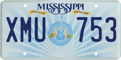 MS license plate XMU753
