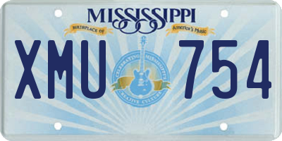 MS license plate XMU754