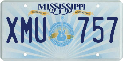 MS license plate XMU757