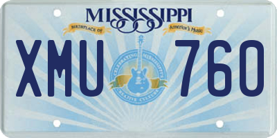 MS license plate XMU760