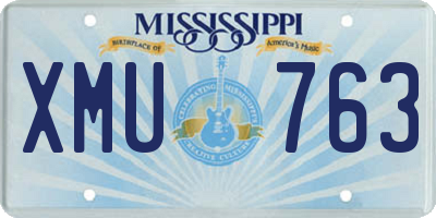 MS license plate XMU763