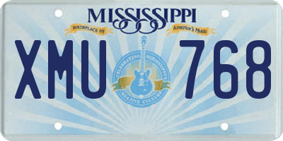 MS license plate XMU768
