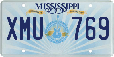 MS license plate XMU769