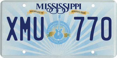 MS license plate XMU770
