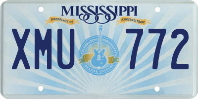 MS license plate XMU772