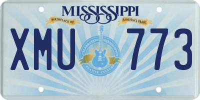 MS license plate XMU773