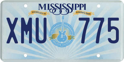 MS license plate XMU775