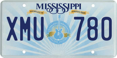 MS license plate XMU780