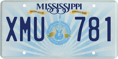 MS license plate XMU781