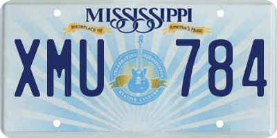 MS license plate XMU784