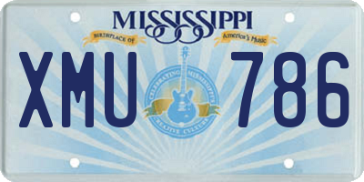 MS license plate XMU786