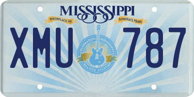 MS license plate XMU787
