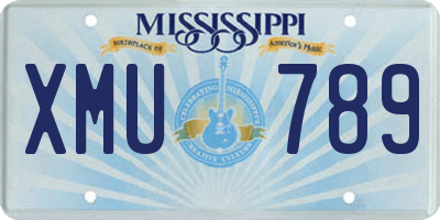 MS license plate XMU789