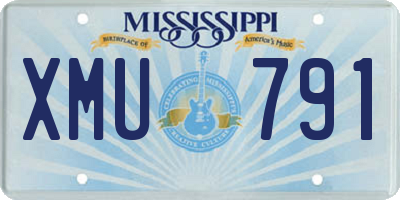 MS license plate XMU791