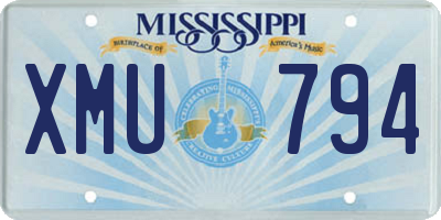 MS license plate XMU794