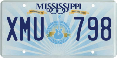 MS license plate XMU798