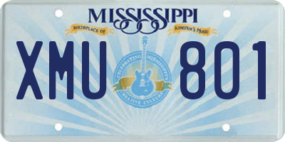 MS license plate XMU801