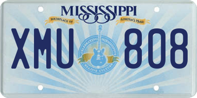 MS license plate XMU808