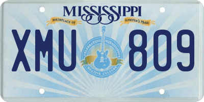 MS license plate XMU809