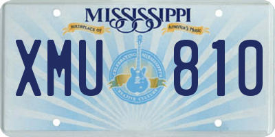 MS license plate XMU810