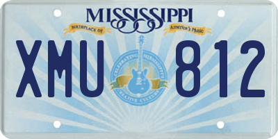 MS license plate XMU812