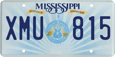 MS license plate XMU815