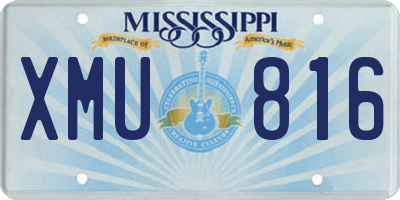 MS license plate XMU816