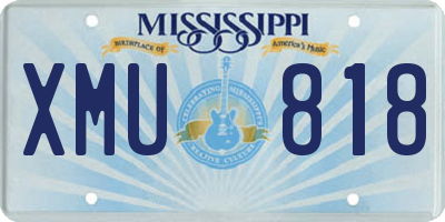 MS license plate XMU818