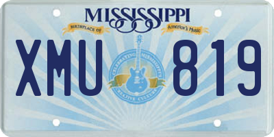 MS license plate XMU819