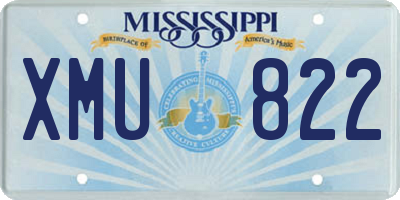 MS license plate XMU822